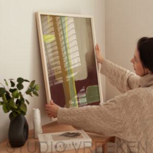 art print in houten frame