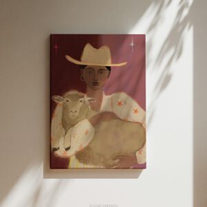 GIRL WITH HER SHEEP | CANVAS DRUK
