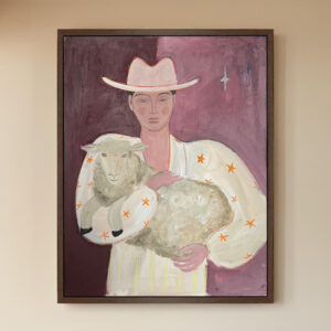 GIRL WITH HER SHEEP | PAINTING
